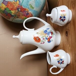 Vintage KAHLA Floral Porcelain Coffee Set